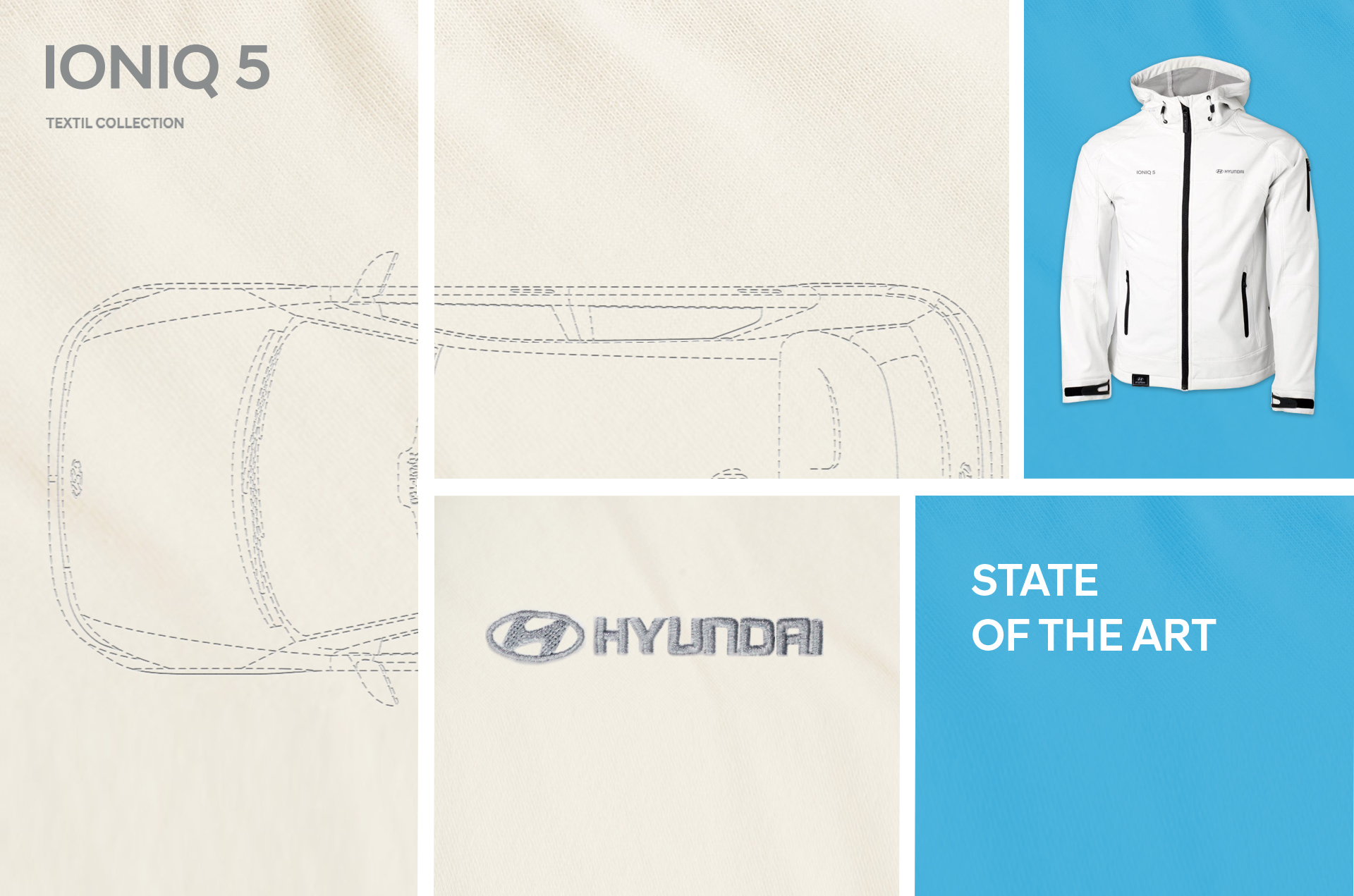 Hyundai Corporate Fashion aus dem Online Shop Autoskizze und eine Hyundai-Jacke aus dem Corporate Fashion Online Shop