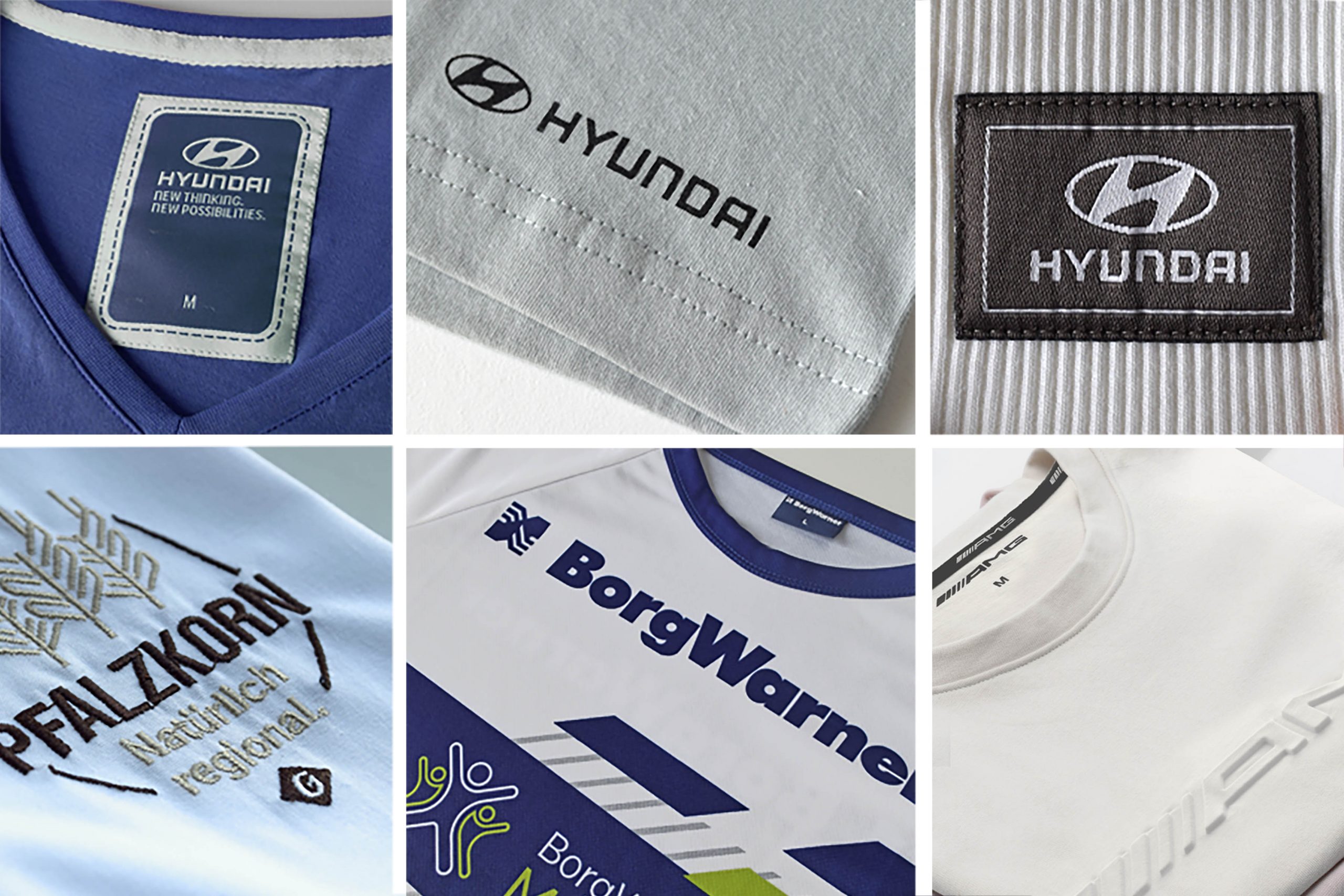Mit Personalisierung die nachhaltigen T-Shirts bedrucken lassen Verschiedene Beispiele, wie für Hyundai, für die Personalisierung beim nachhaltige T-Shirts bedrucken Lassen